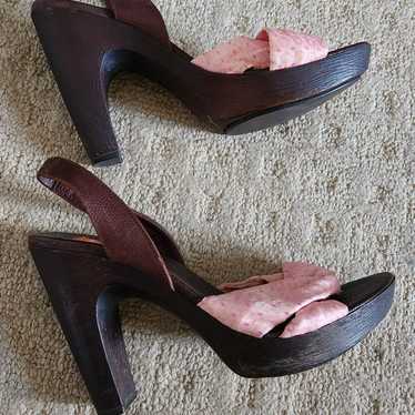 Hugo Boss Silk Wood y2k pink Sandal Pumps 6.5 - image 1