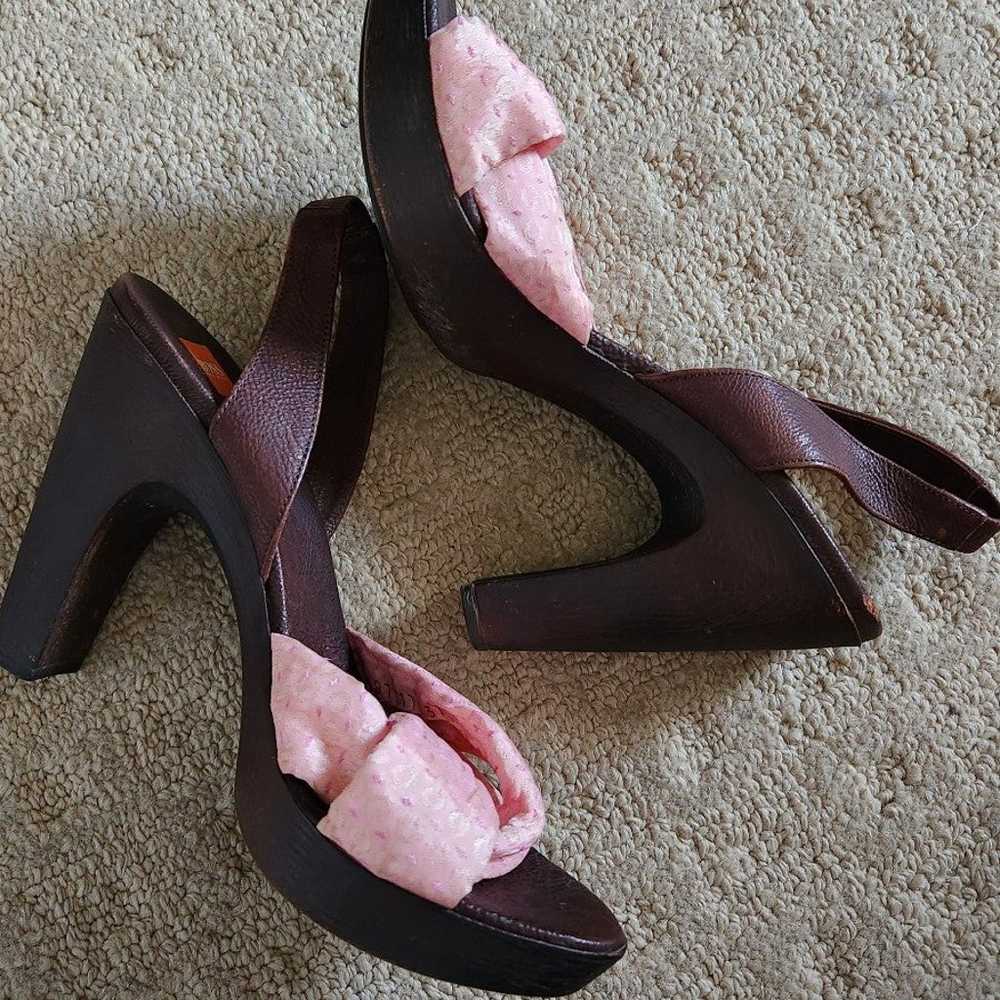 Hugo Boss Silk Wood y2k pink Sandal Pumps 6.5 - image 2