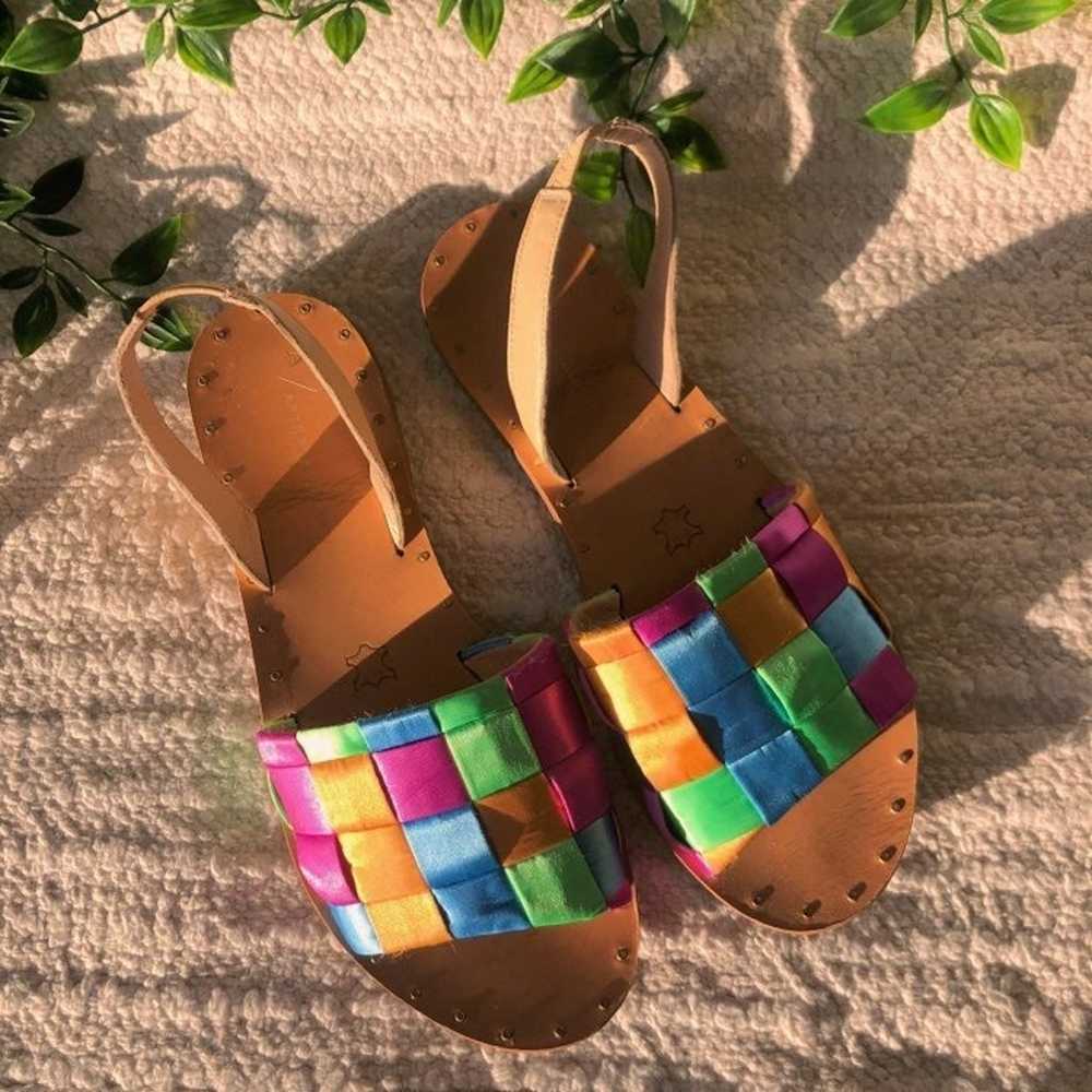 Woven colorful leather slide sandals - image 6