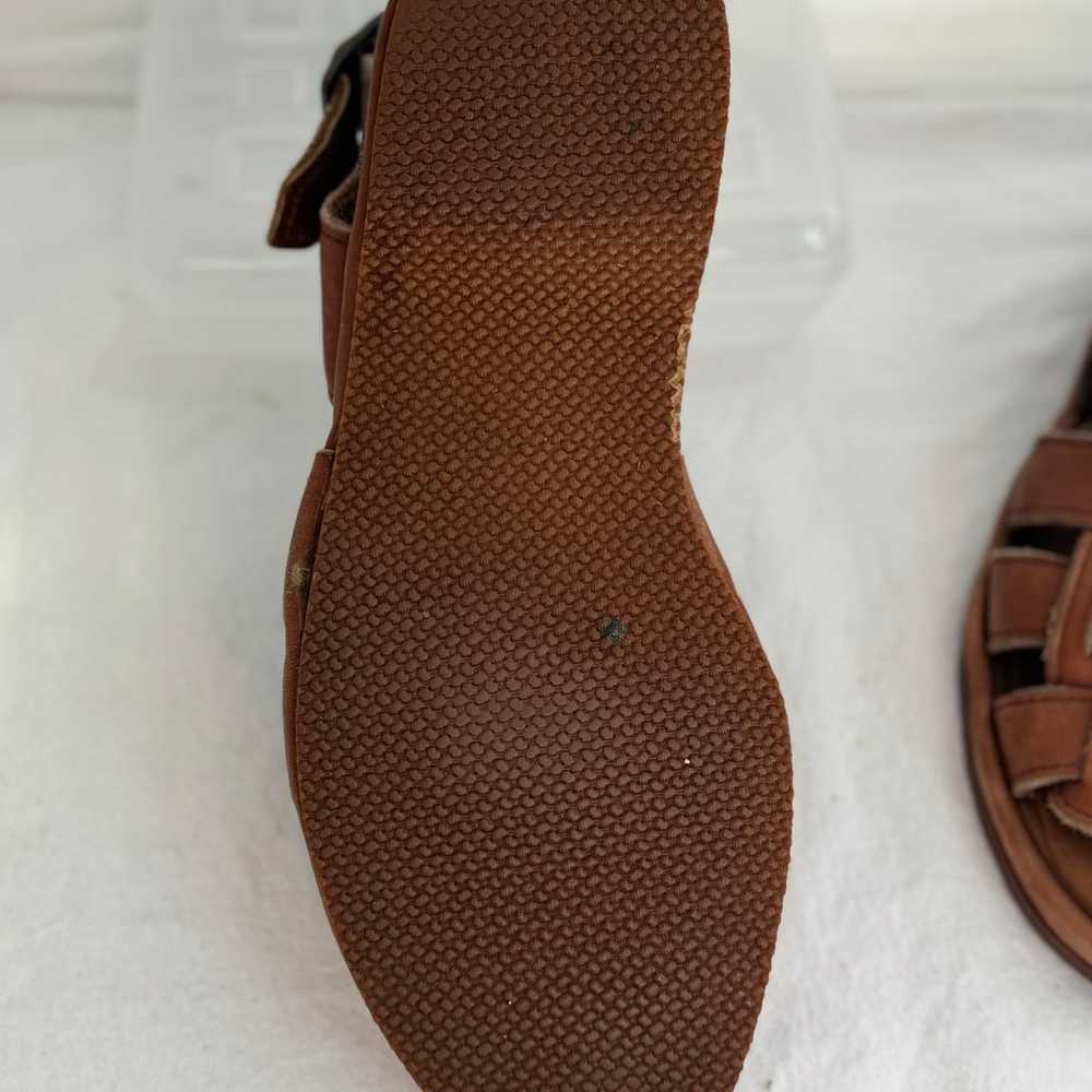 Vintage Brown Leather Buckle Sandals Unbranded Un… - image 3