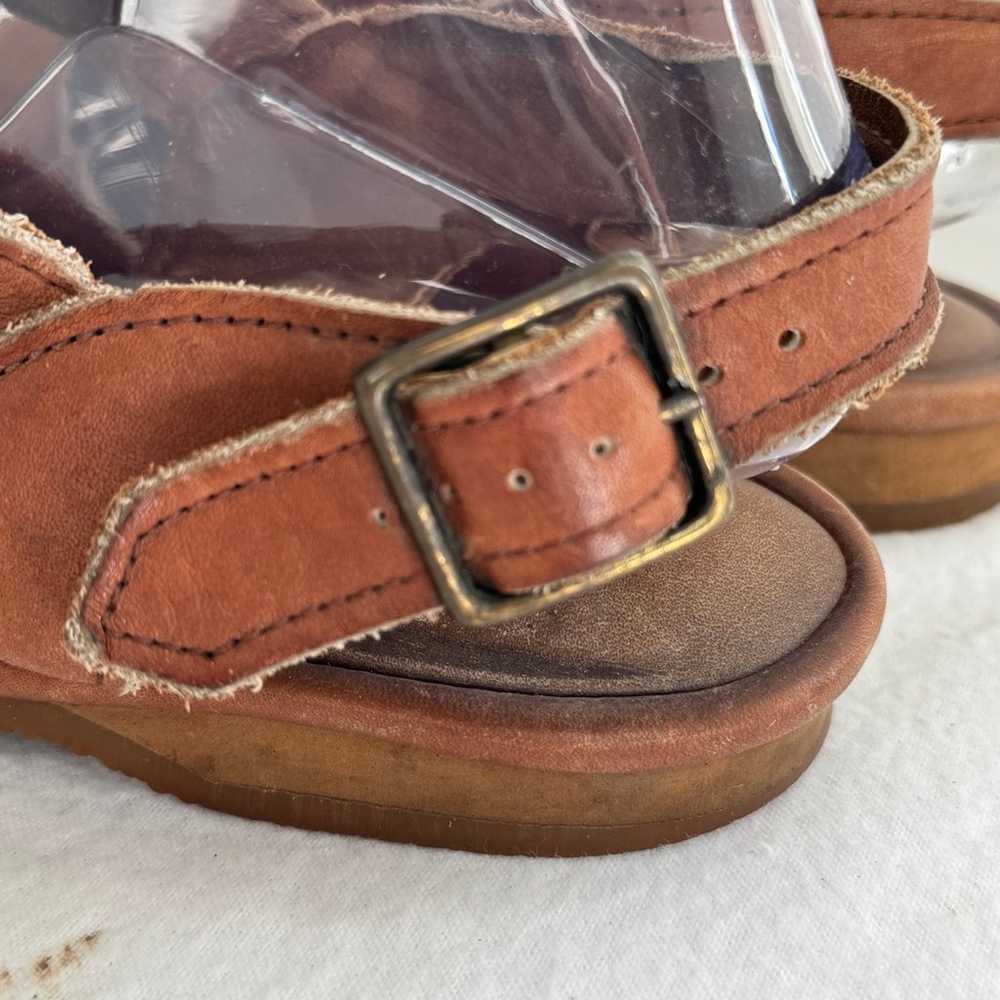 Vintage Brown Leather Buckle Sandals Unbranded Un… - image 4