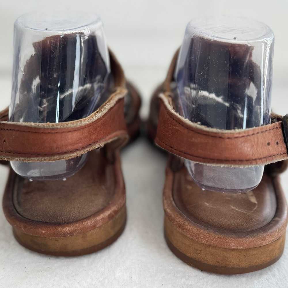 Vintage Brown Leather Buckle Sandals Unbranded Un… - image 5