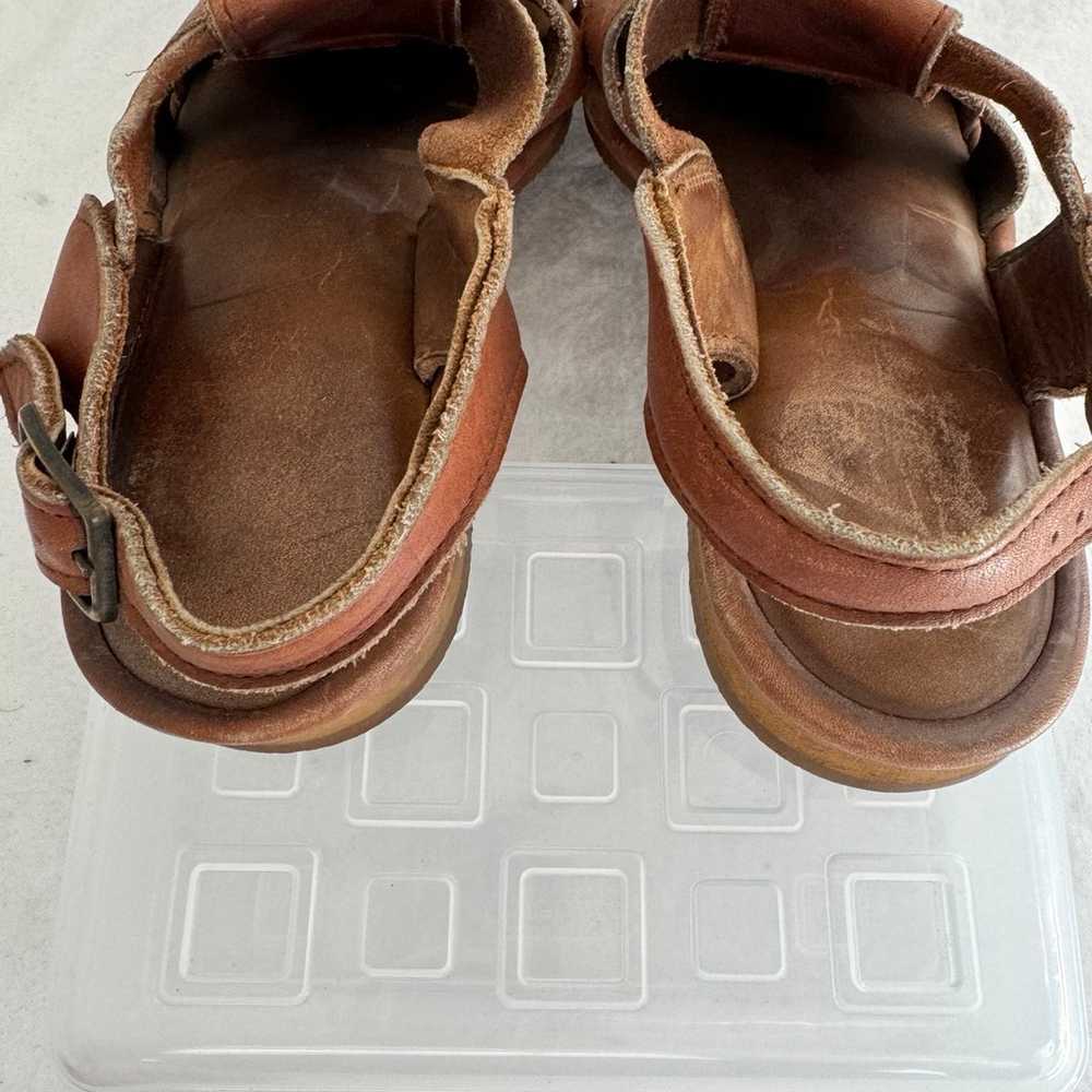 Vintage Brown Leather Buckle Sandals Unbranded Un… - image 6