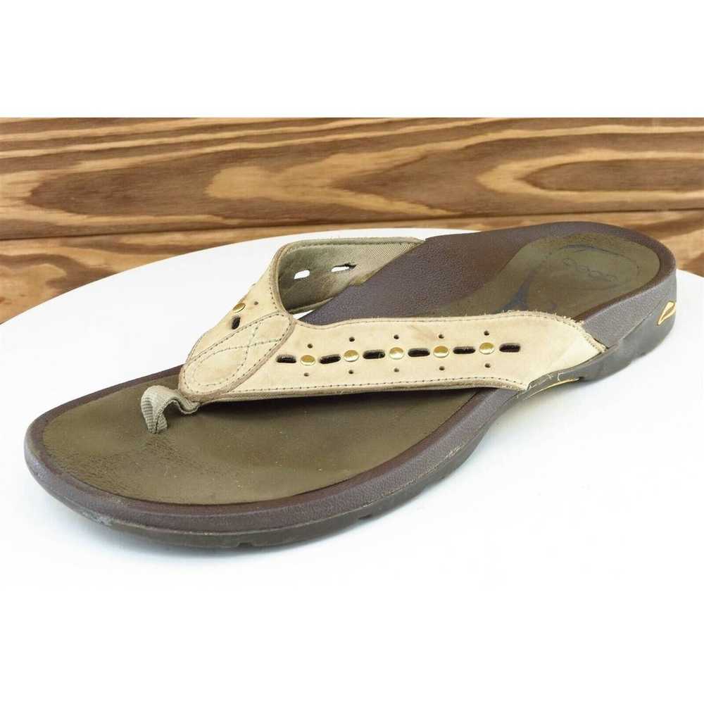 Abeo Sz 8 N Brown Flip Flop Leather Women Sandals… - image 1