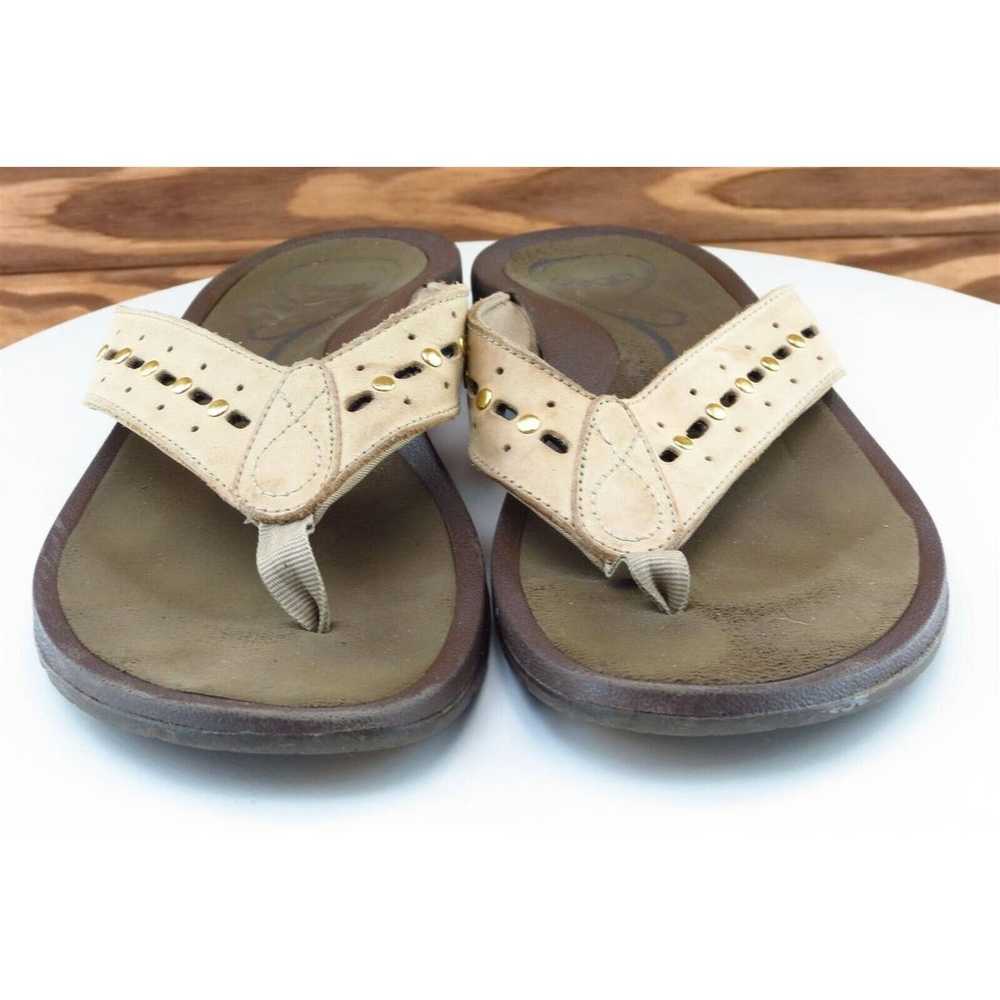 Abeo Sz 8 N Brown Flip Flop Leather Women Sandals… - image 2