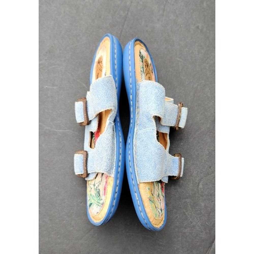 Born Sandals Slide Blue Suede Flat Shoes Size 5.5… - image 7