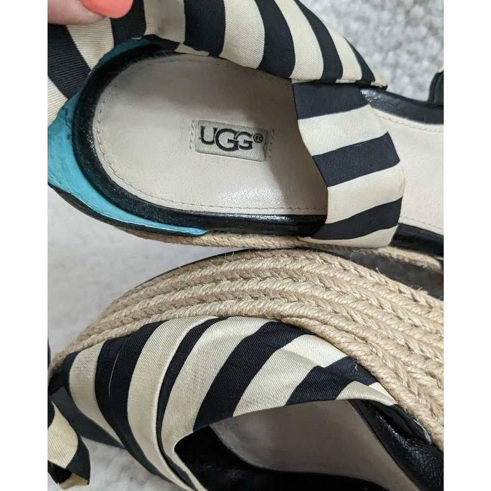 UGG Luciana Wedge Sandals Shoes 8.5 Black Cream S… - image 6