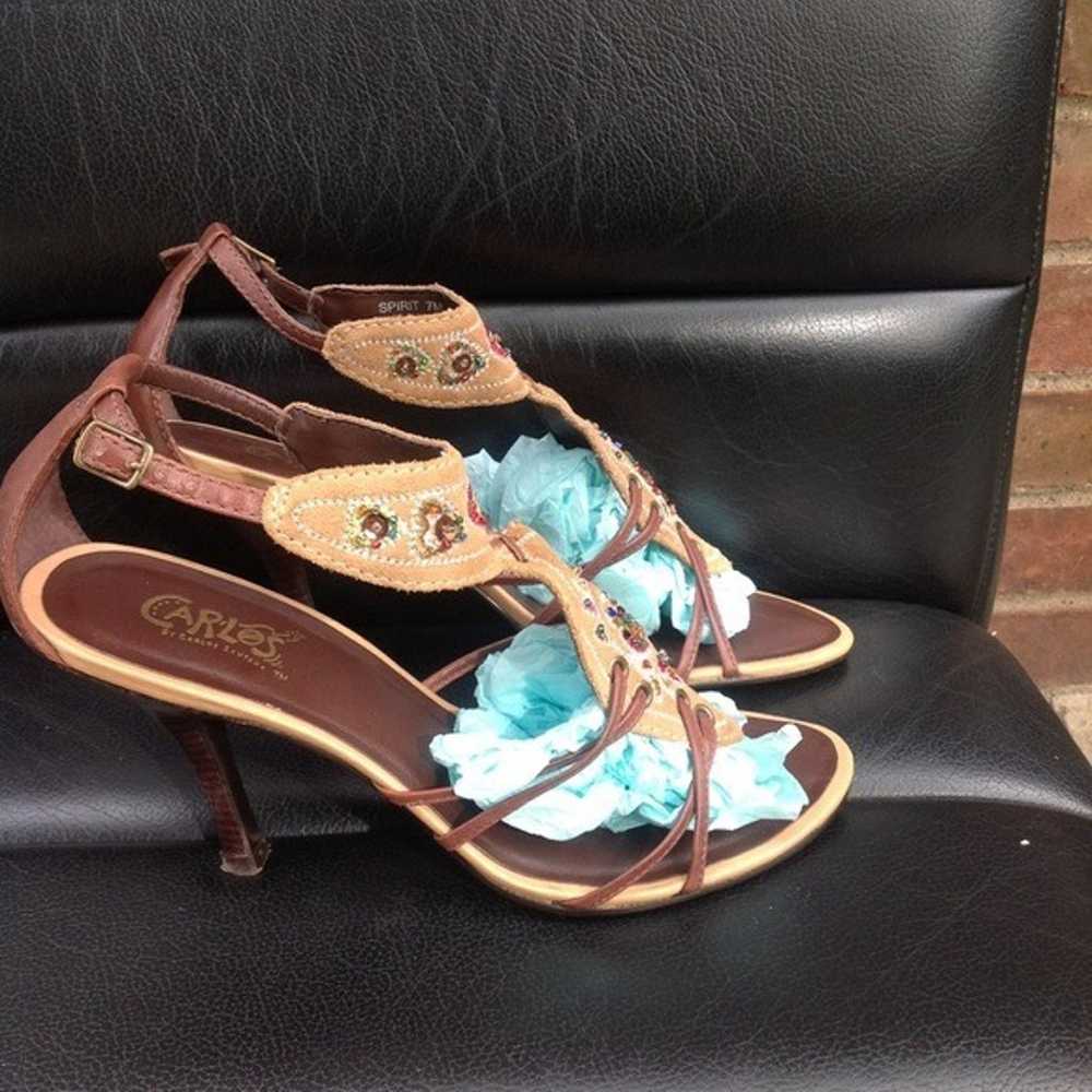 Vintage Carlos Santana suede spirit sandals size 7 - image 2