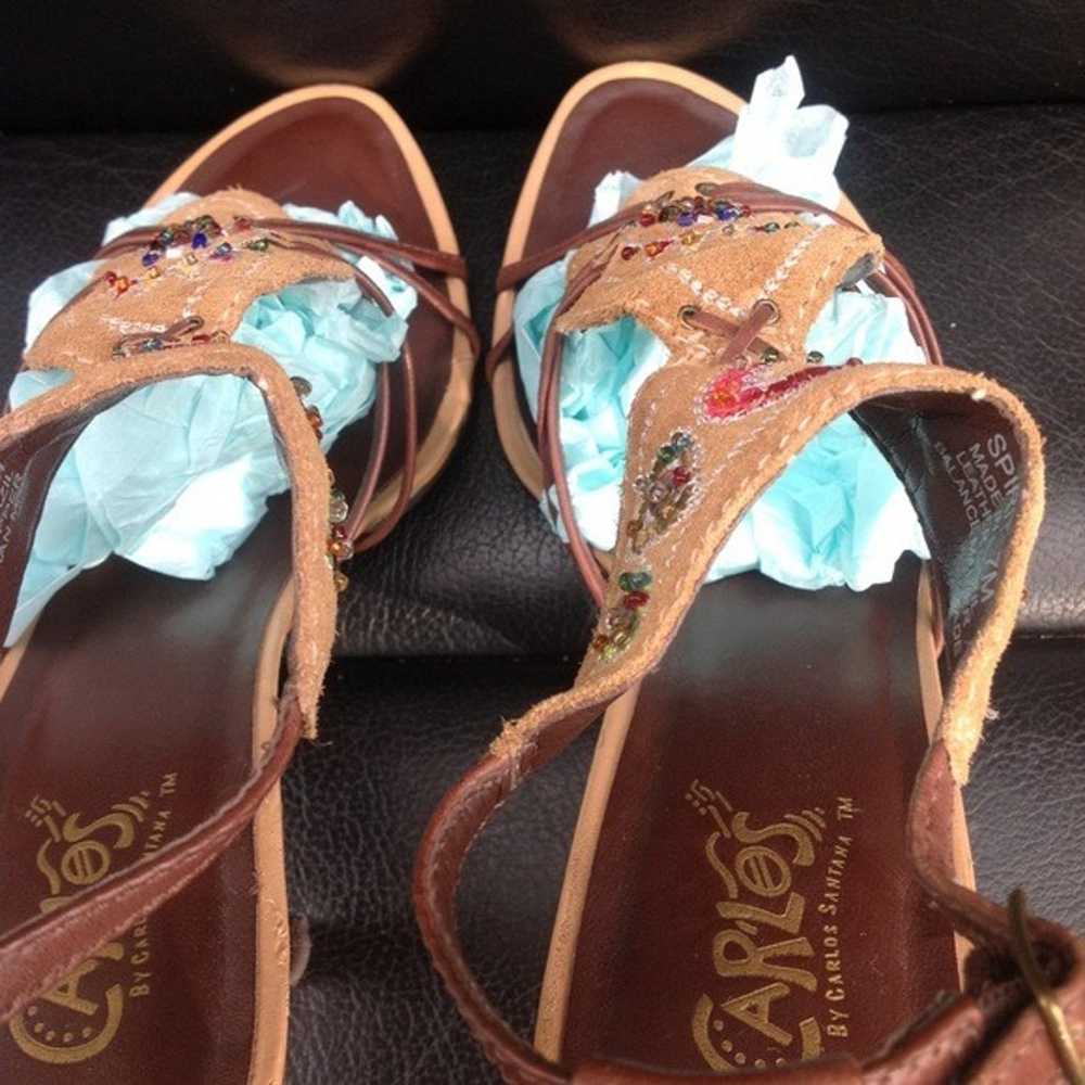 Vintage Carlos Santana suede spirit sandals size 7 - image 5