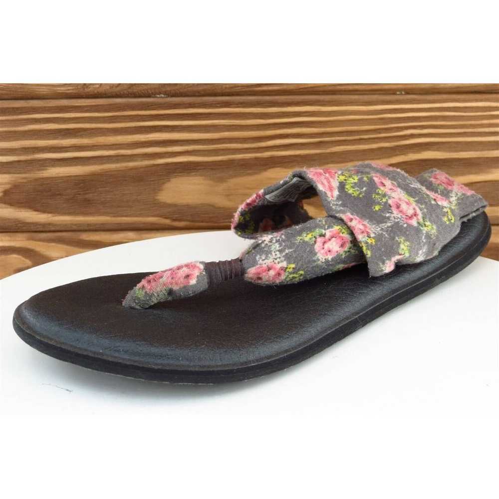 Sanuk Sz 6 M Gray Slingback Fabric Women Sandals - image 1