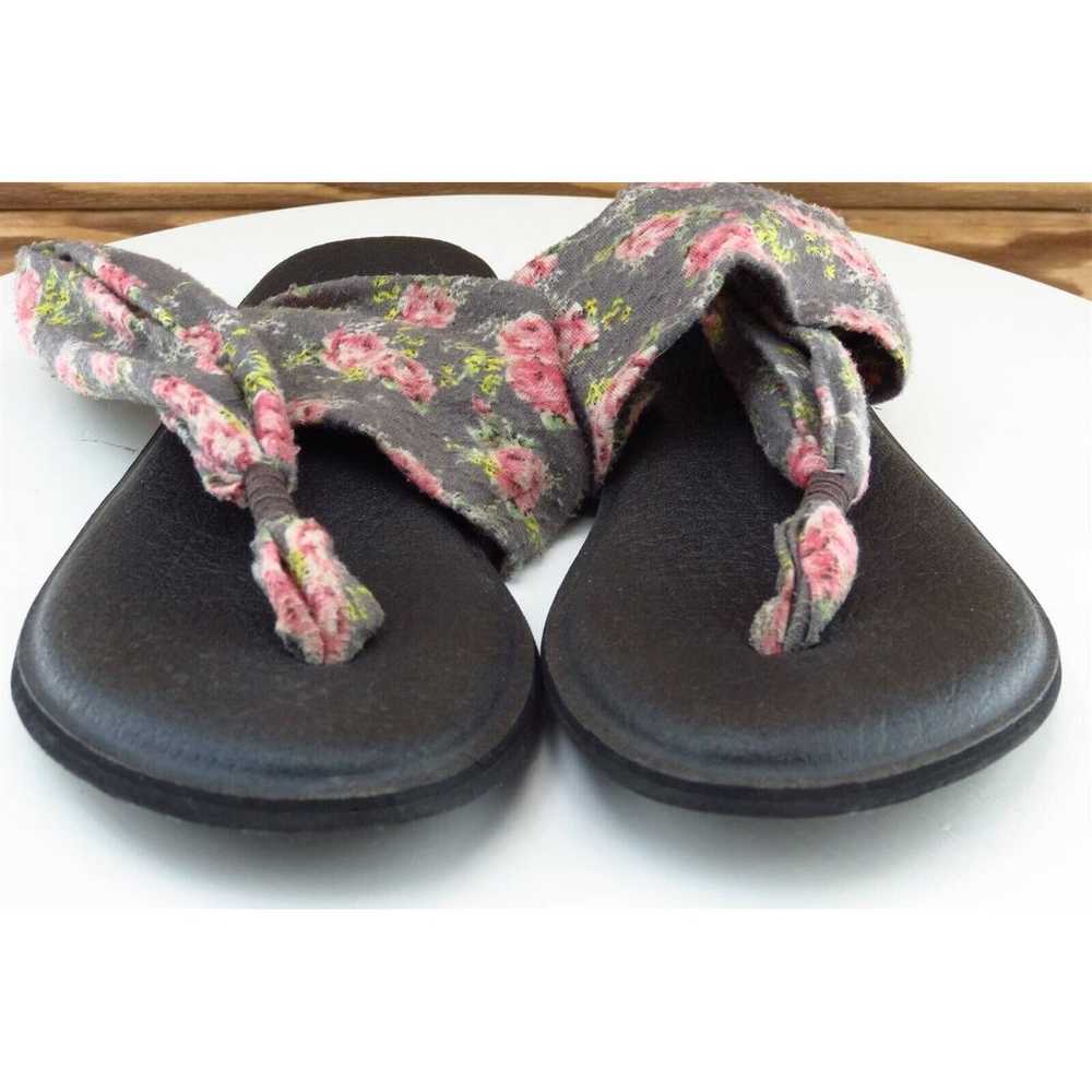 Sanuk Sz 6 M Gray Slingback Fabric Women Sandals - image 2