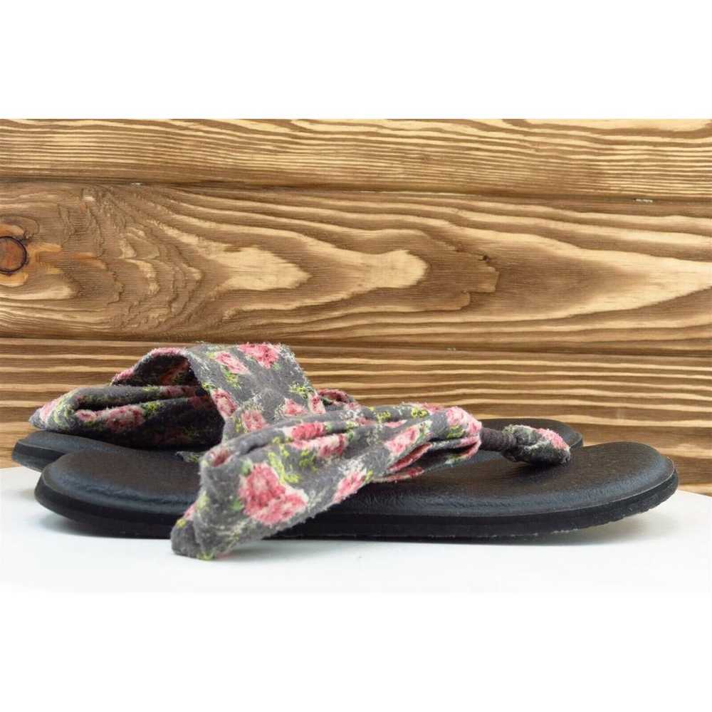 Sanuk Sz 6 M Gray Slingback Fabric Women Sandals - image 4