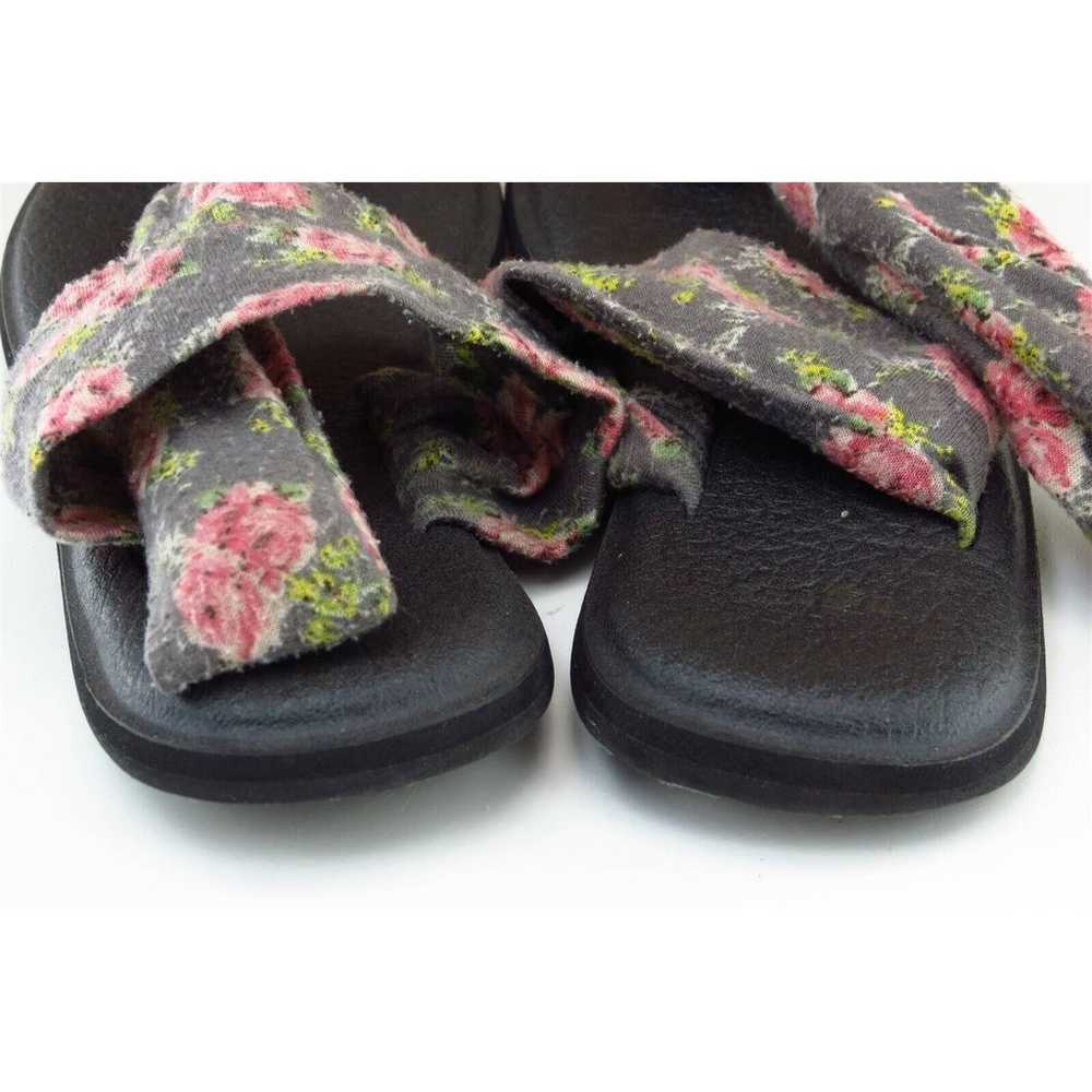 Sanuk Sz 6 M Gray Slingback Fabric Women Sandals - image 5