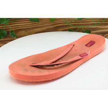 Sanuk Sz 10 M Orange Flip Flop Fabric Women Sanda… - image 1