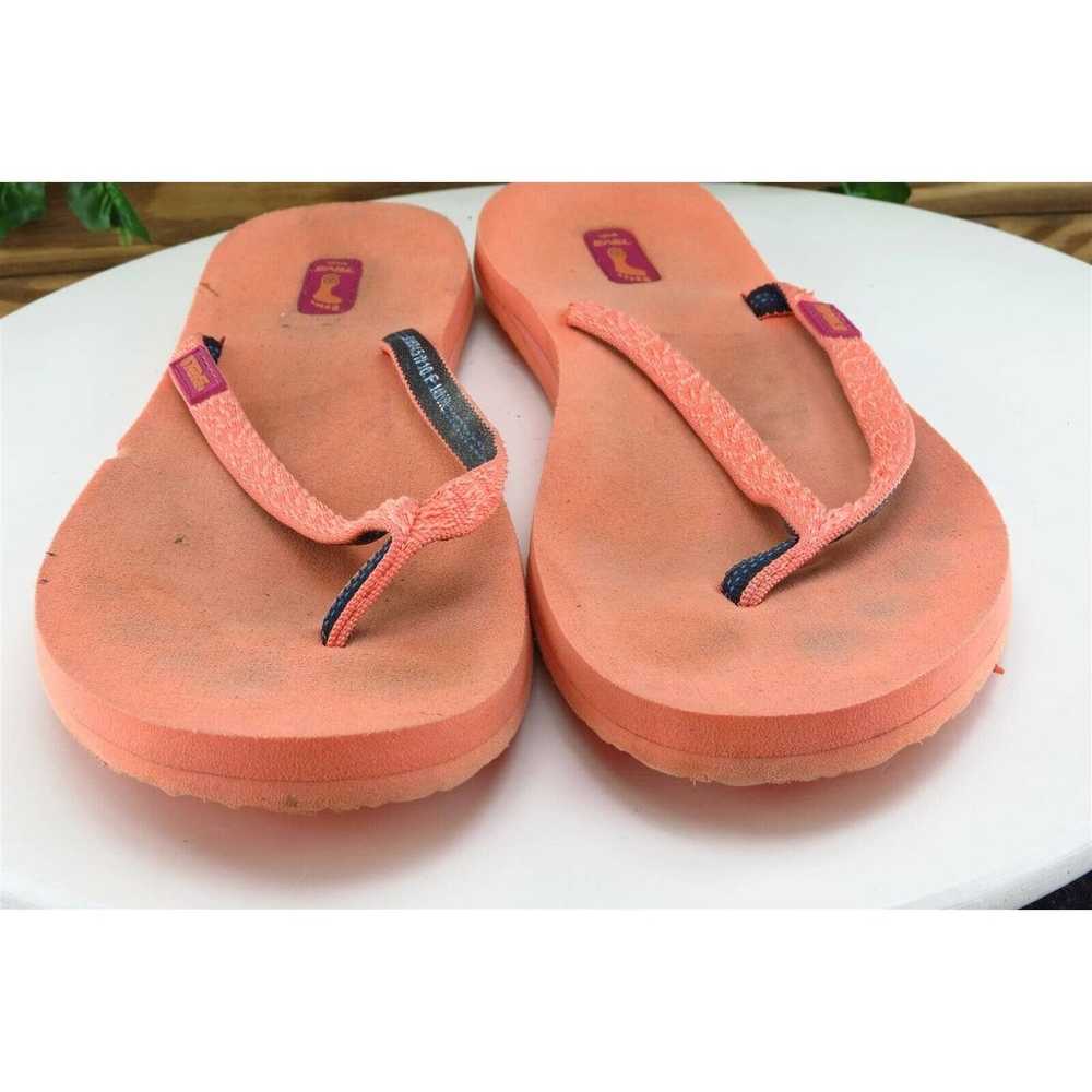 Sanuk Sz 10 M Orange Flip Flop Fabric Women Sanda… - image 2