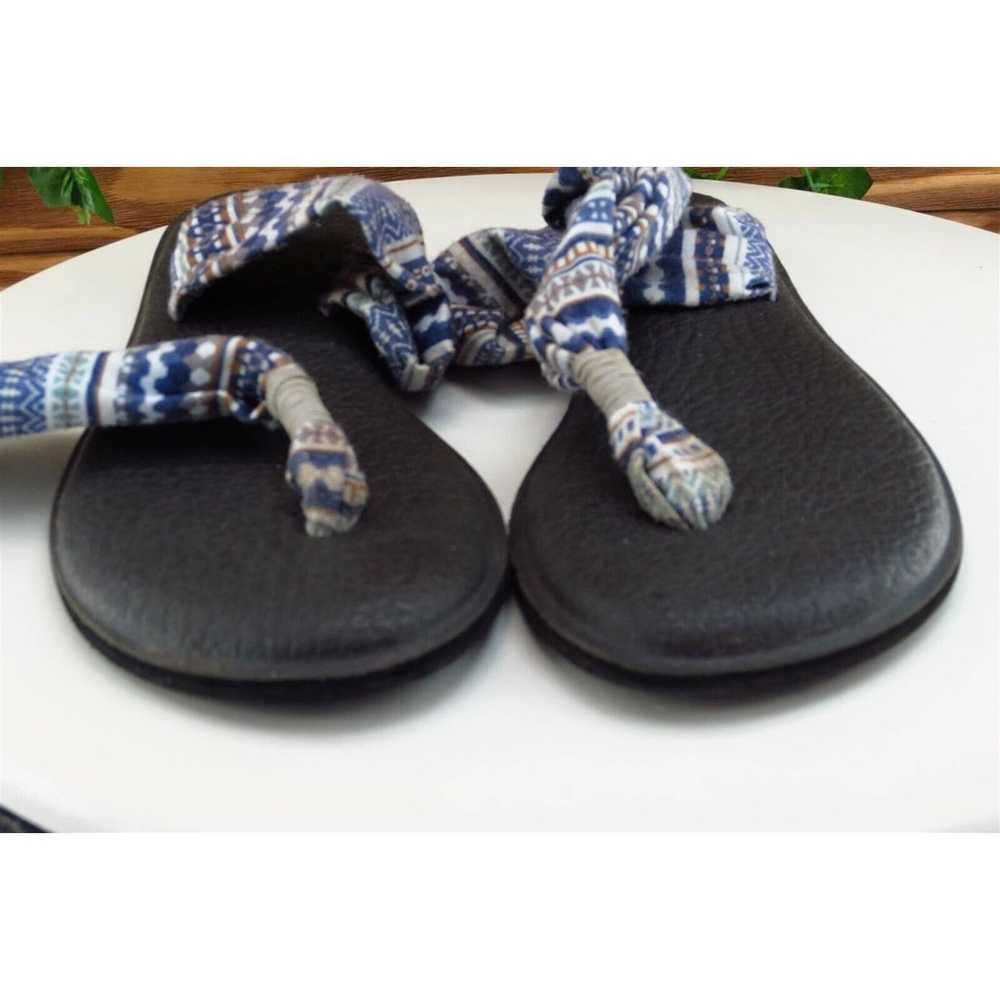 Sanuk Sz 7 M Blue Slingback Fabric Women Sandals - image 2