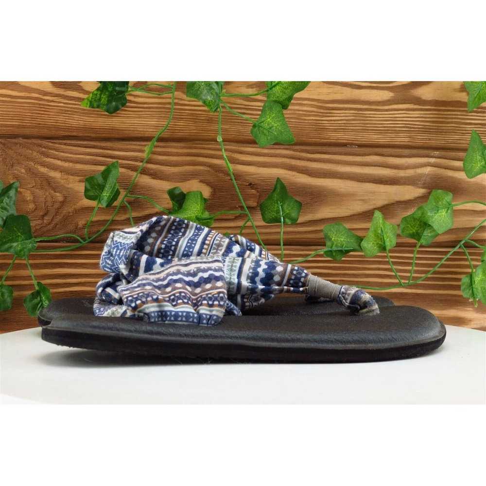 Sanuk Sz 7 M Blue Slingback Fabric Women Sandals - image 4