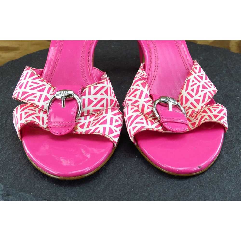 Anne Klein Sz 9 M Pink Slide Fabric Women Sandals - image 2