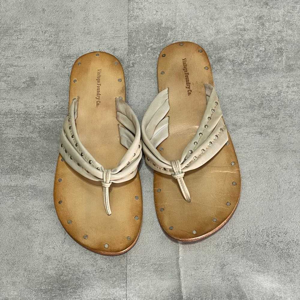 VINTAGE FOUNDRY CO Off White Hera Thong Sandals S… - image 2