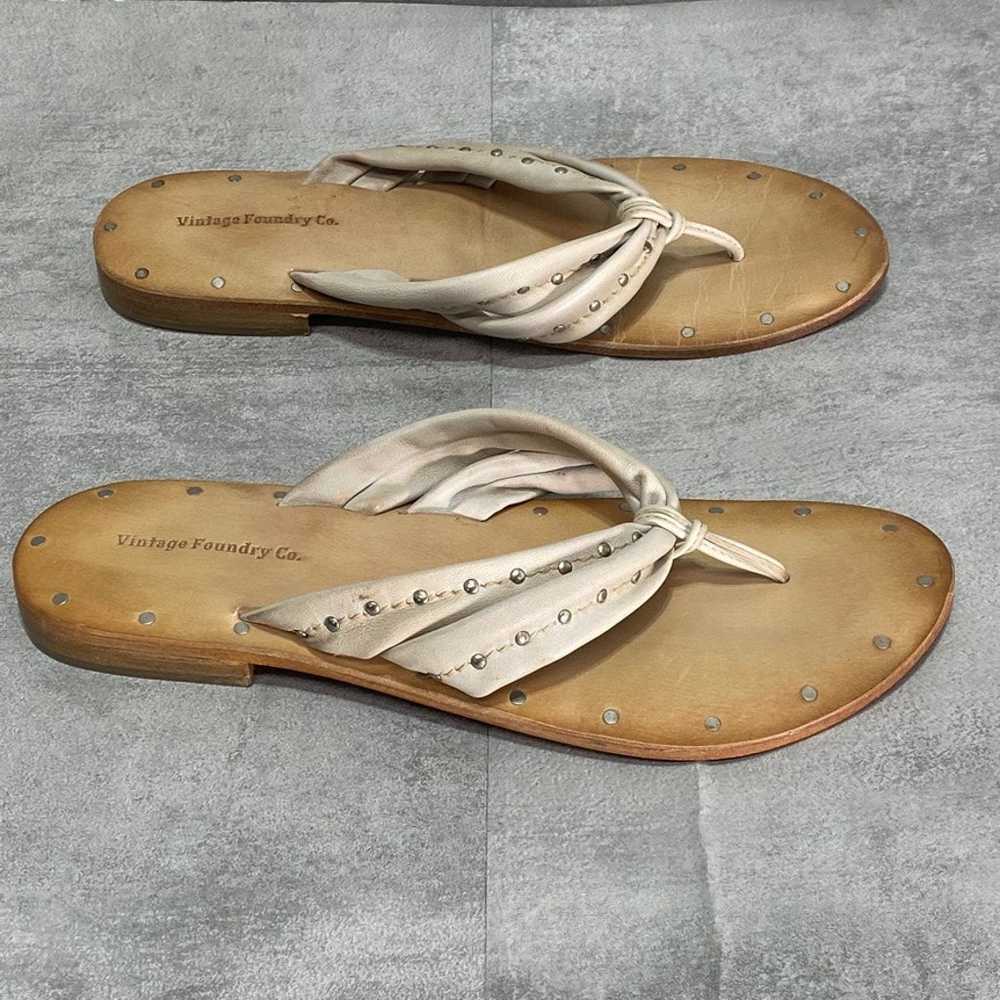 VINTAGE FOUNDRY CO Off White Hera Thong Sandals S… - image 5