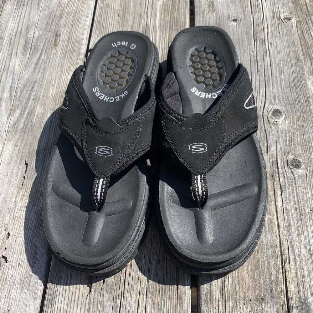 Vintage Y2K Skechers G-Tech Black Thong Trail San… - image 1