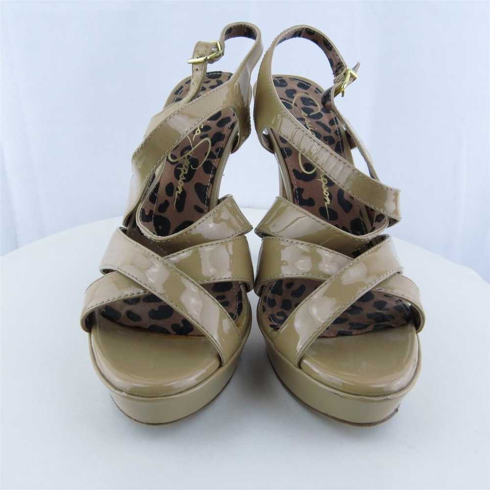 Jessica Simpson Women Strappy Shoes Brown Patent … - image 3