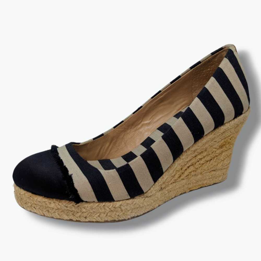 J. Crew | Seville Canvas Satin Striped Espadrille… - image 1