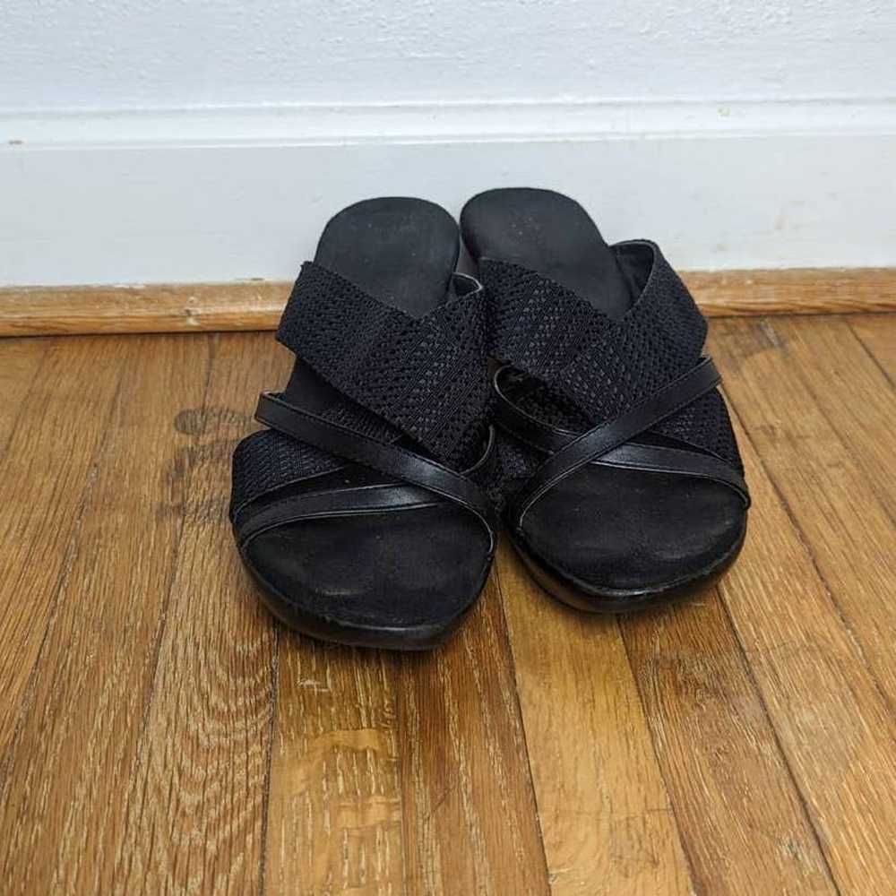 Vtg 2000s White Mountain Black Platform Fabric Sl… - image 2