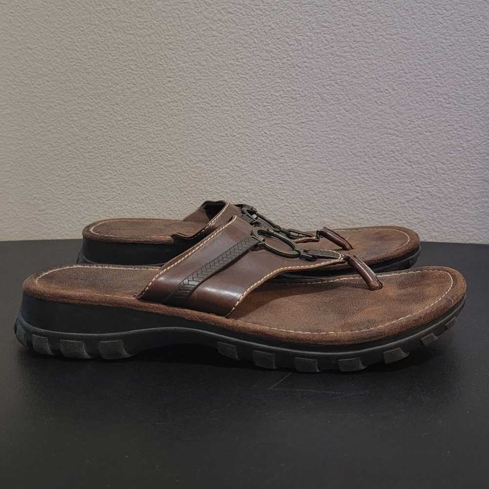 Vintage Lower East Side Brown Chunky Platform San… - image 4