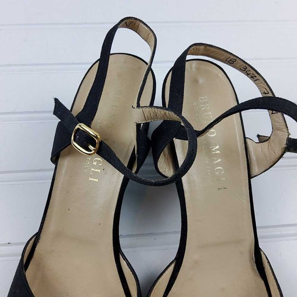 Vintage Bruno Magli Women's Fabric Gold Toe Sanda… - image 9