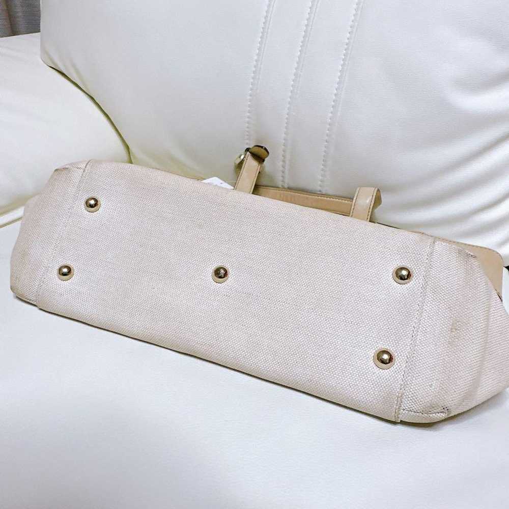 GUCCI Canvas Leather Tote Bag Vintage Ivory - image 7