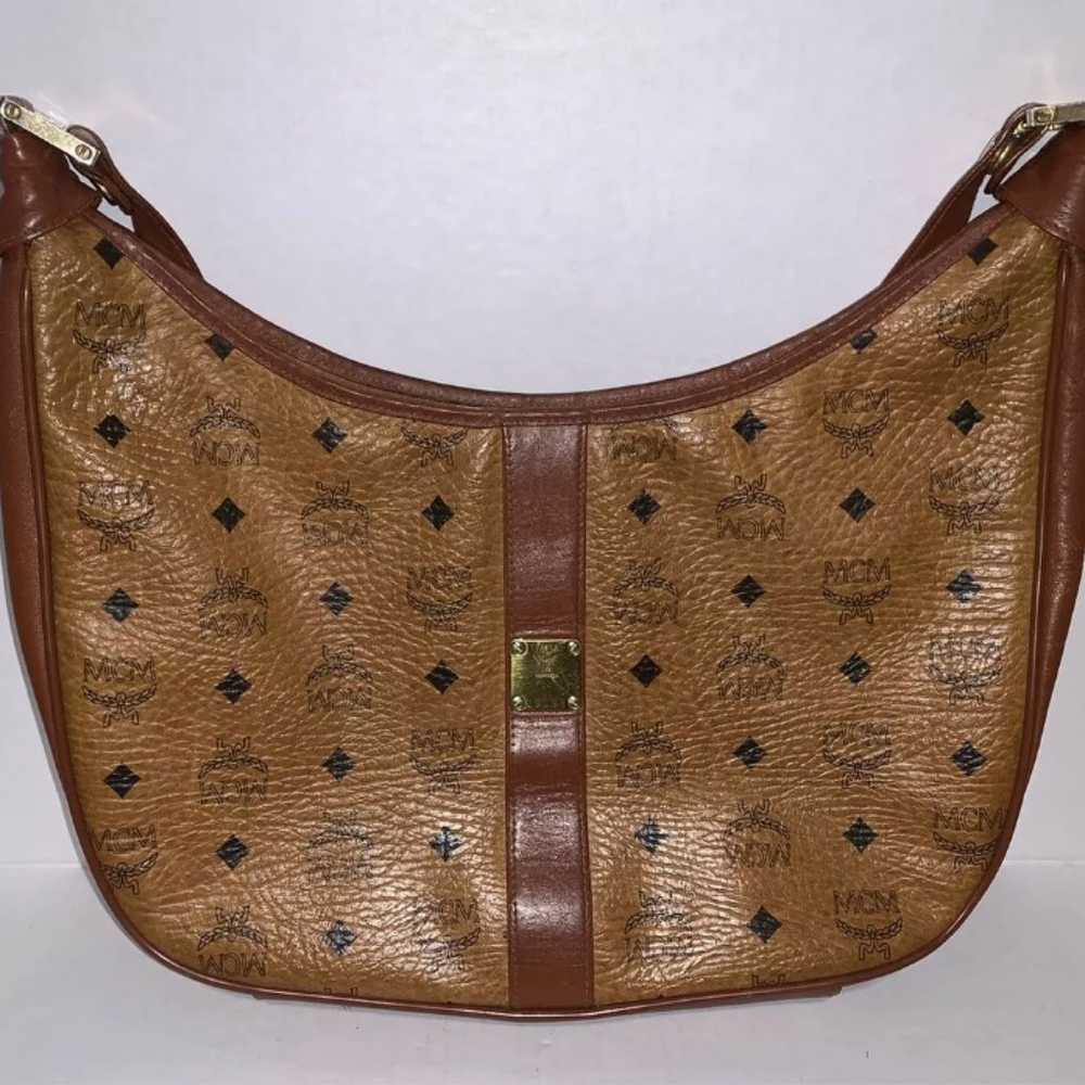 Vintage MCM Visetos Cognac Leather should bag - image 2