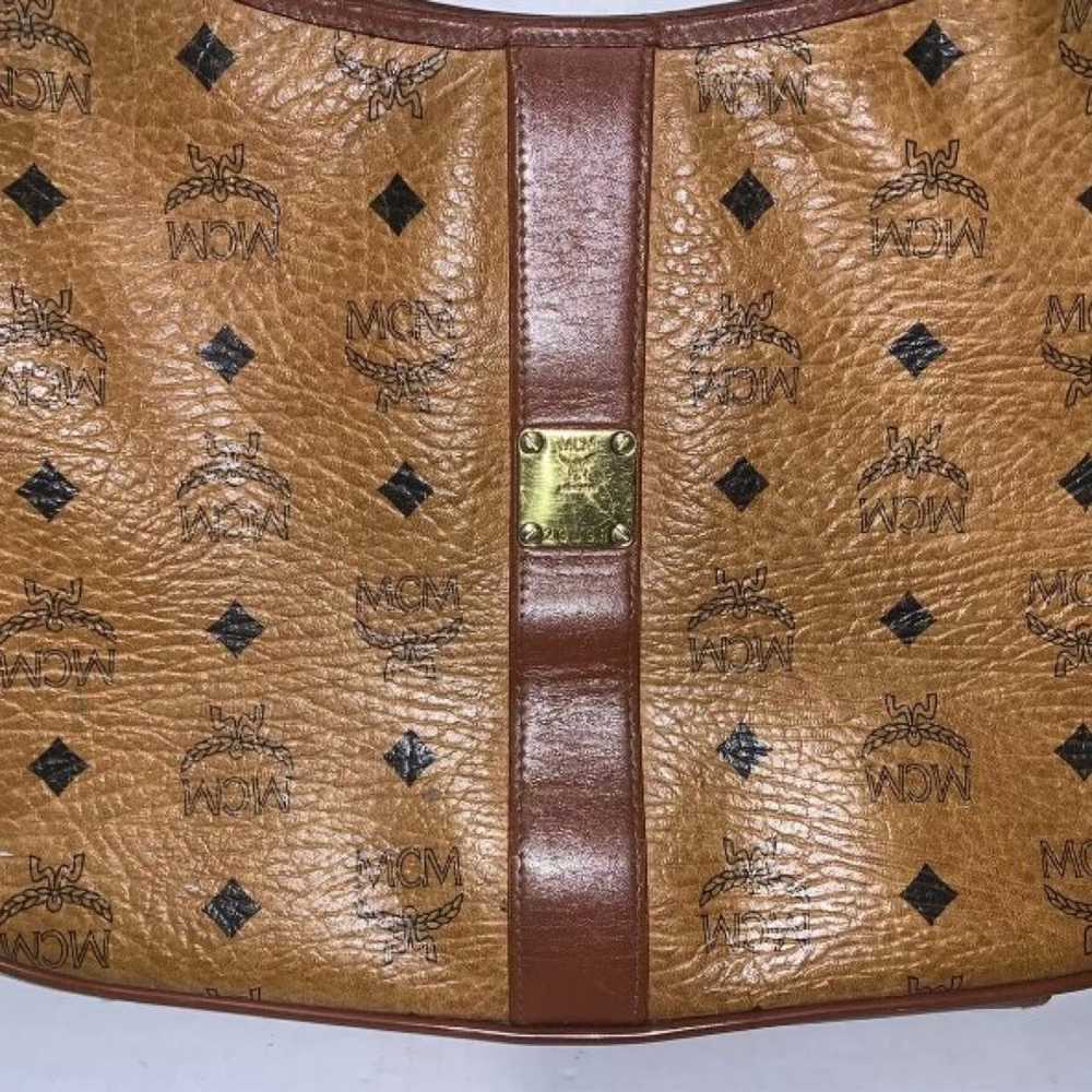 Vintage MCM Visetos Cognac Leather should bag - image 4