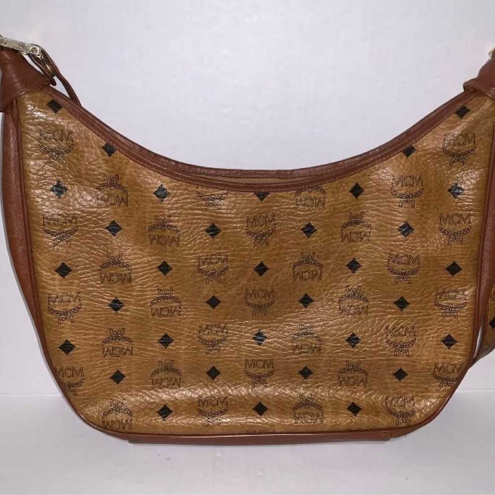 Vintage MCM Visetos Cognac Leather should bag - image 6