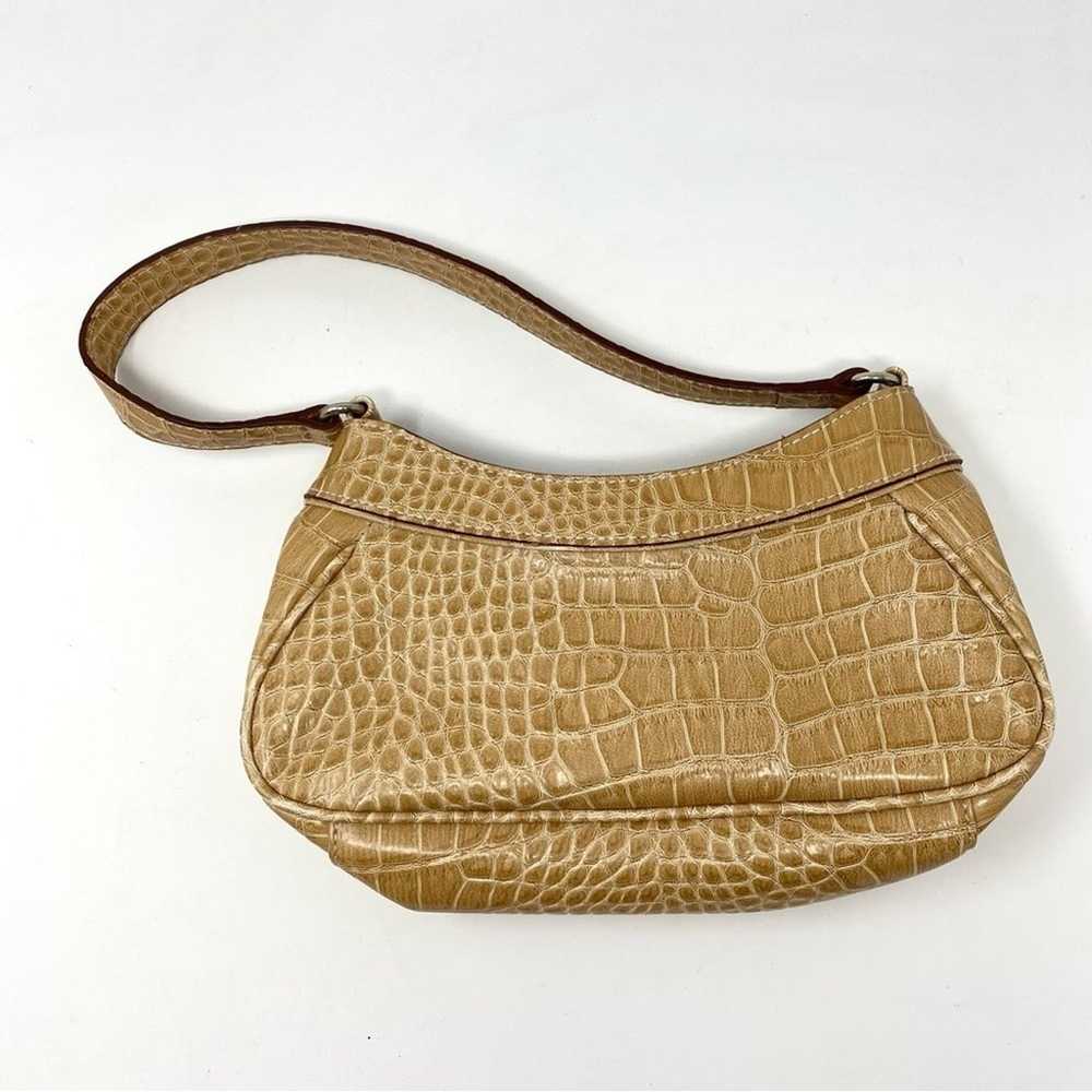 Vintage Y2K Liz Claiborne Tan Alligator Print Tex… - image 4