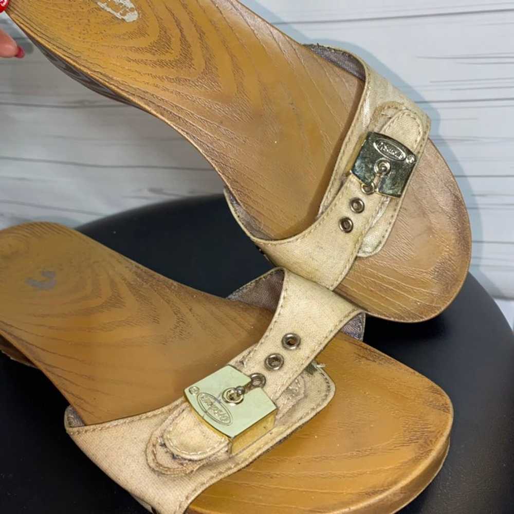 Dr Scholls Women US 6 $150 original Sandals Wooden - image 2