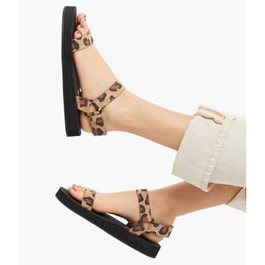 ABLE Local Global Macy Leopard Suede Leather Plat… - image 1