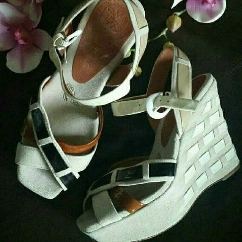 MODERN VINTAGE SHOES PLATFORM WEDGE HEEL SHOES SI… - image 1