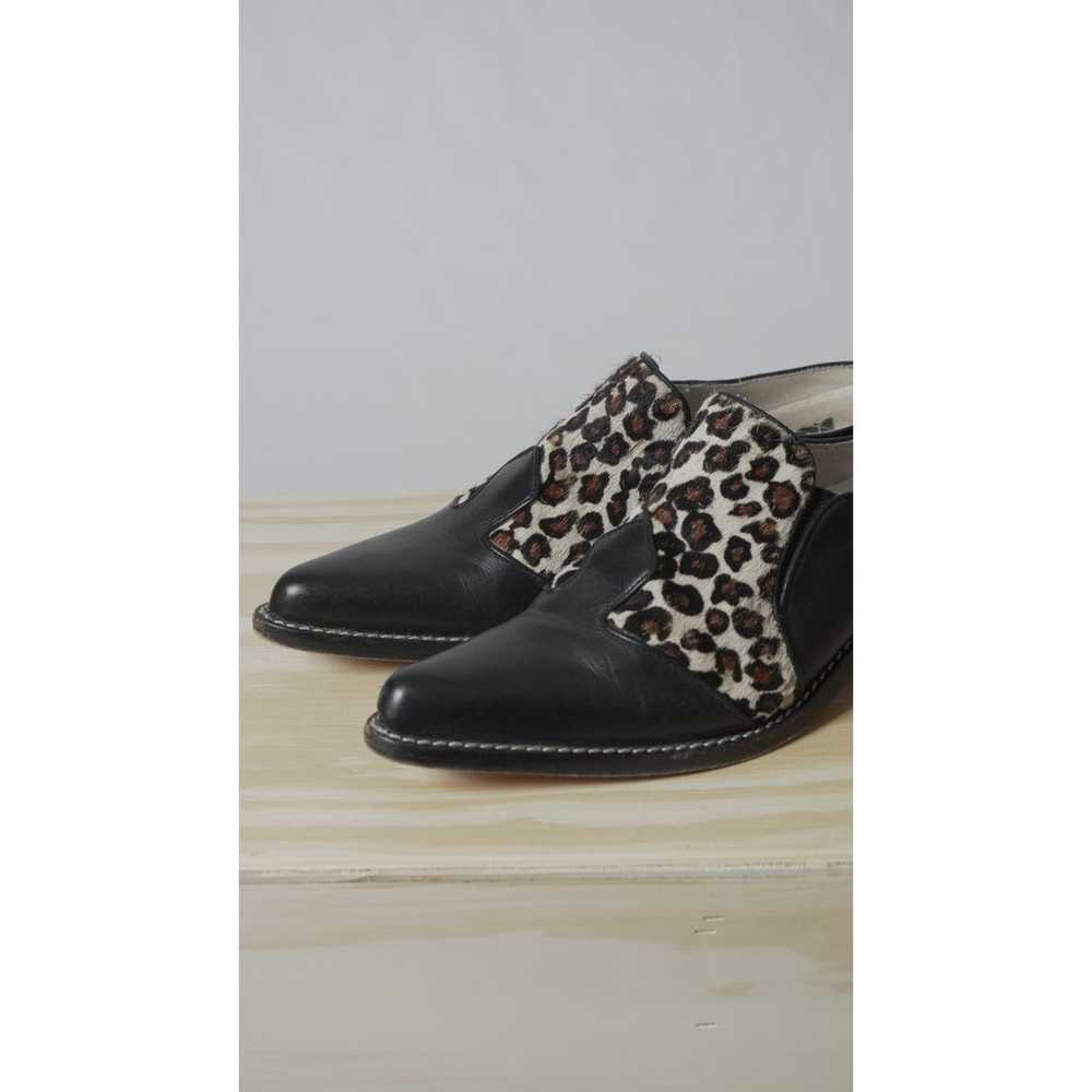 Maya Vintage Calf Hair Two Step Mule Black Cream … - image 3