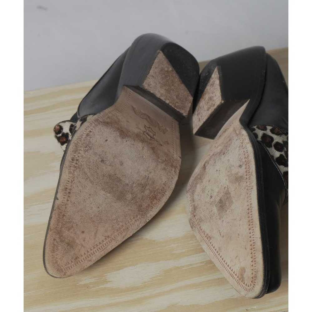 Maya Vintage Calf Hair Two Step Mule Black Cream … - image 6