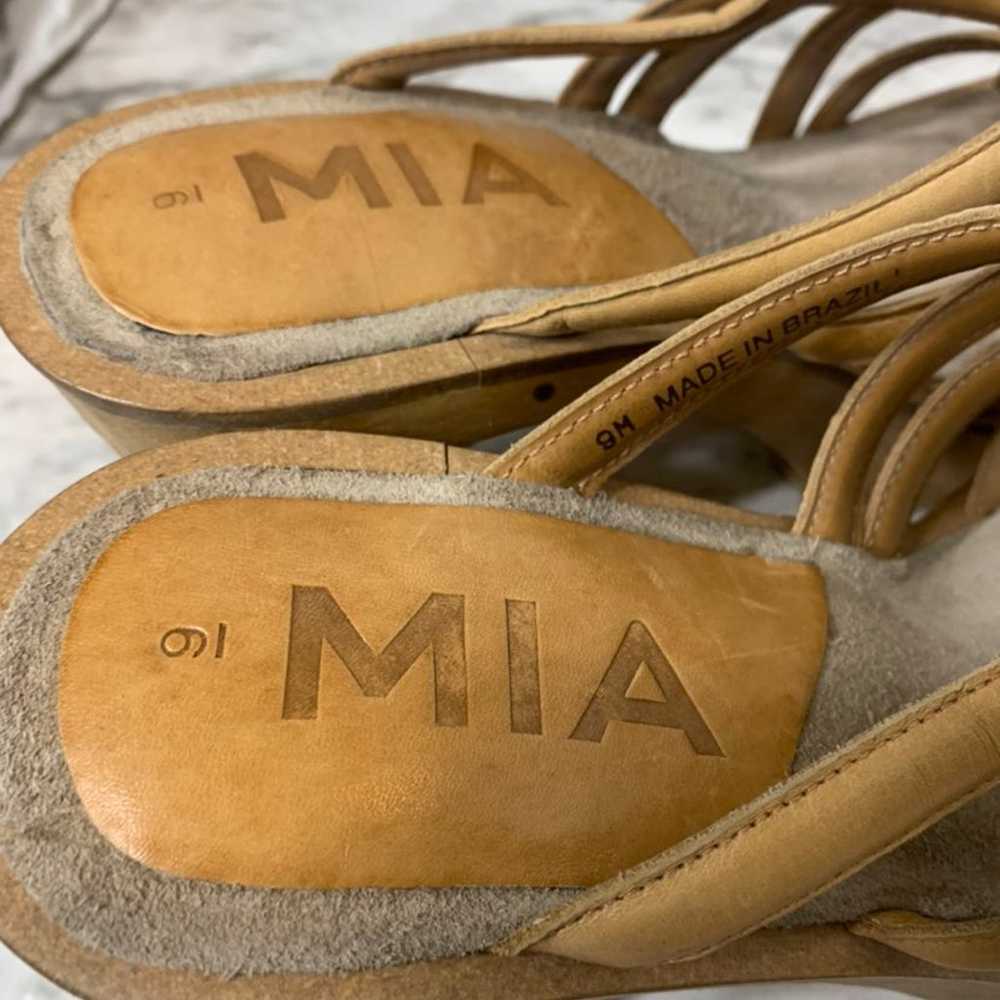 MIA Vintage Y2K Platform strappy Sandals wooden h… - image 4