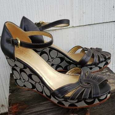 COACH signature vintage wedge sandals si