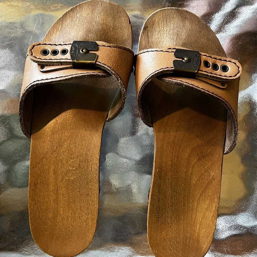 Vinrtage Dr Scholls Size 7 Clogs Exercise Wooden … - image 2