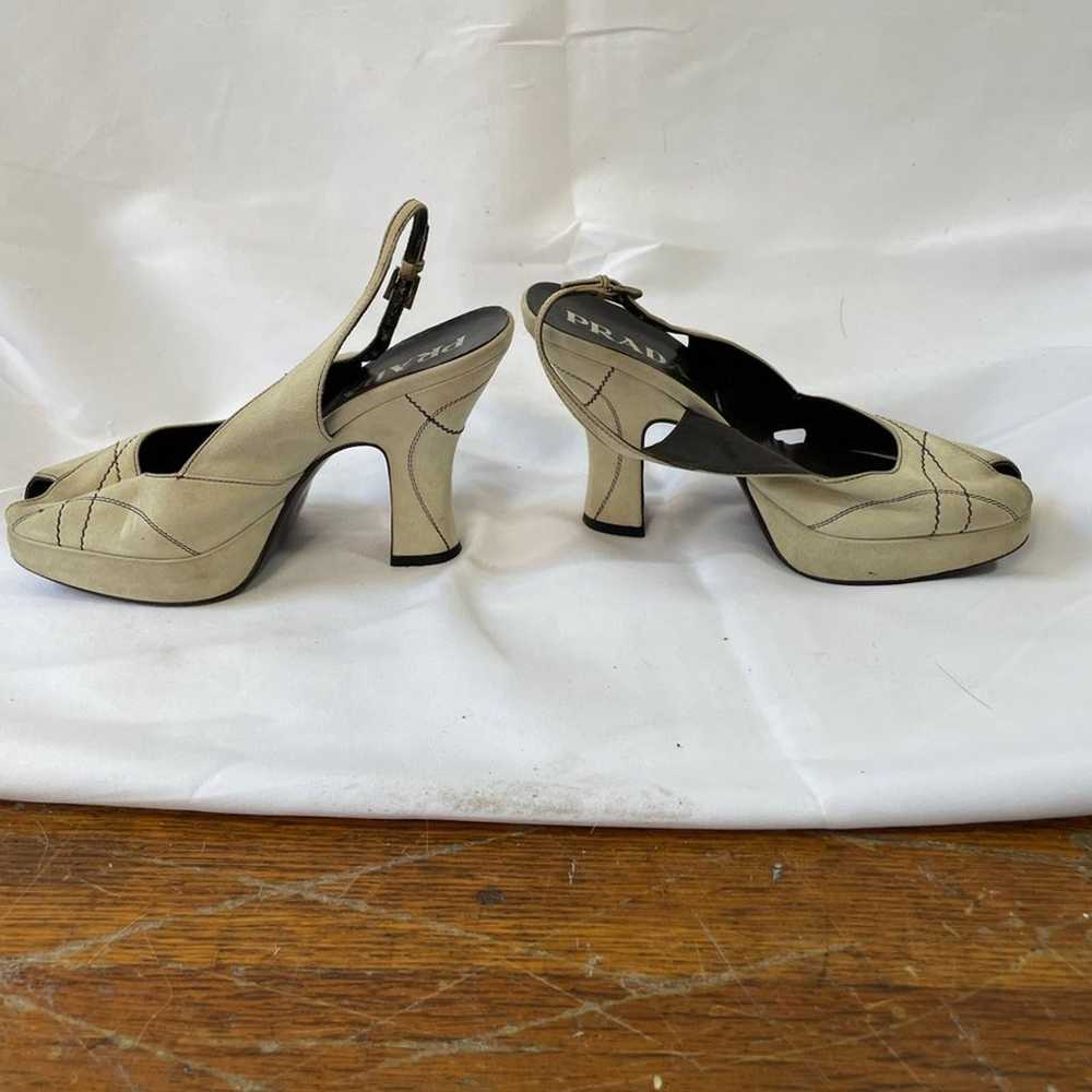 Vintage Prada suede peeptoe sandal heels - image 10