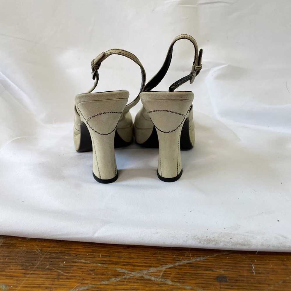 Vintage Prada suede peeptoe sandal heels - image 5