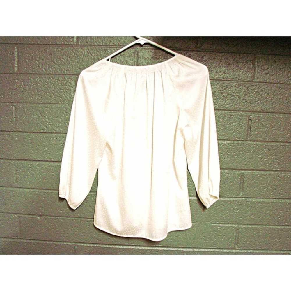 Express Lightweight Button Front Blouse Ivory Lon… - image 2