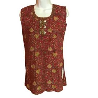 Vintage ethnic shells tunic - image 1