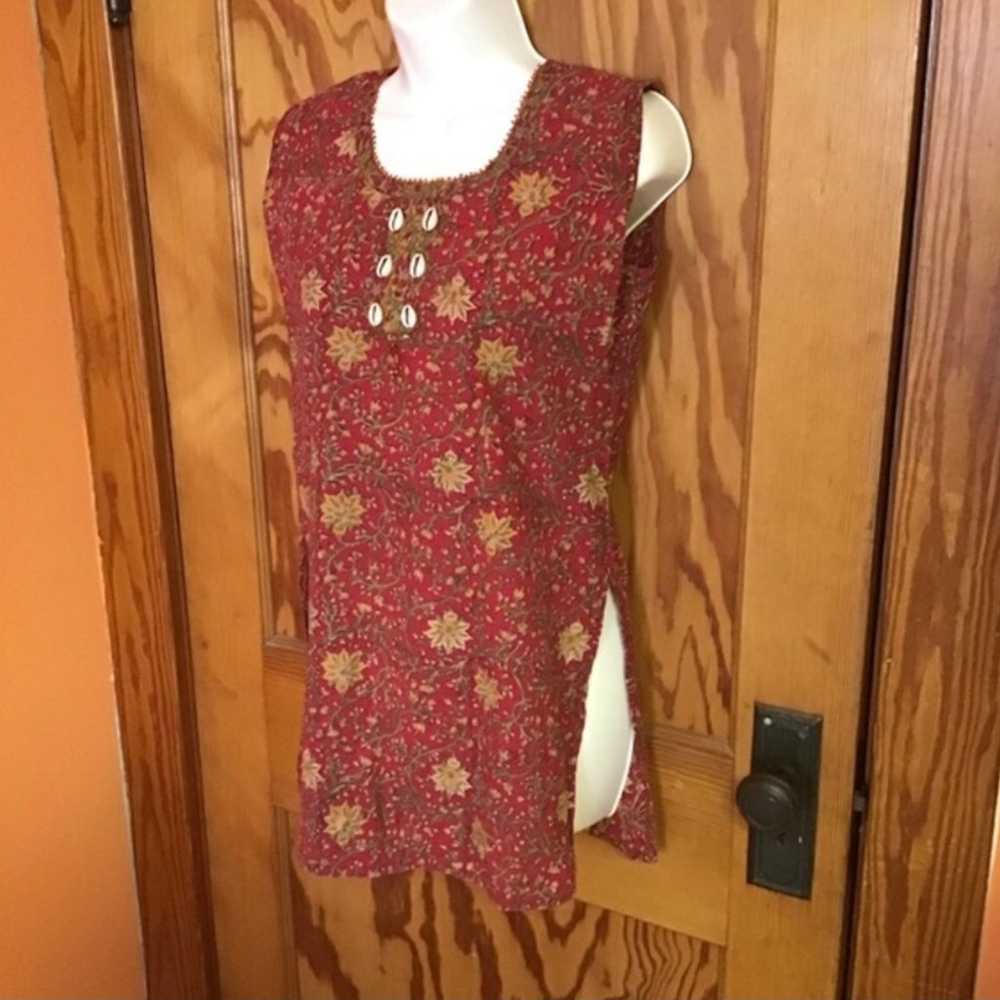 Vintage ethnic shells tunic - image 2