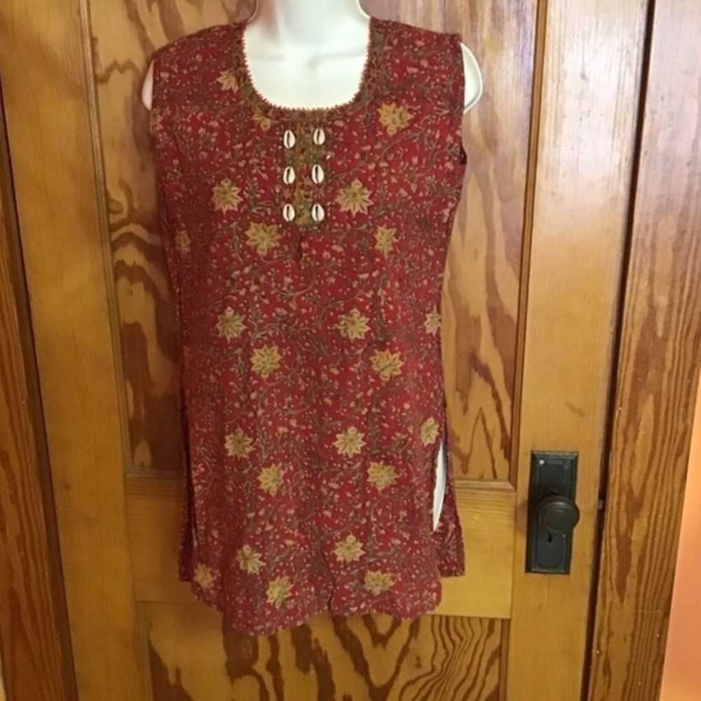 Vintage ethnic shells tunic - image 3