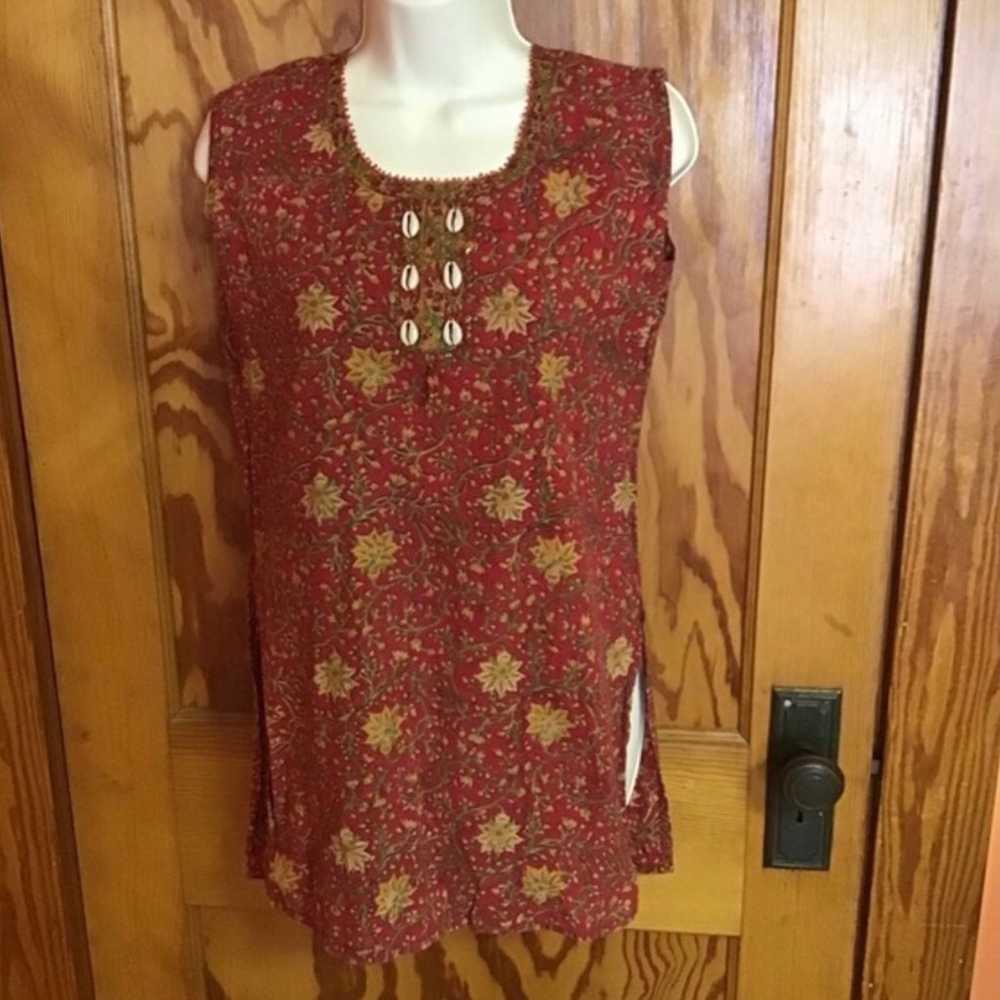 Vintage ethnic shells tunic - image 4